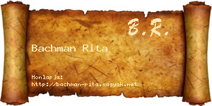 Bachman Rita névjegykártya