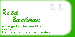 rita bachman business card